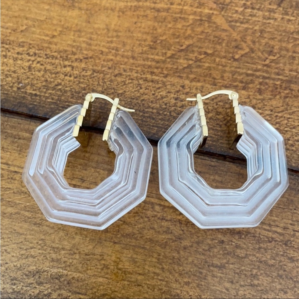 Like new Celine resin hoop earrings clear